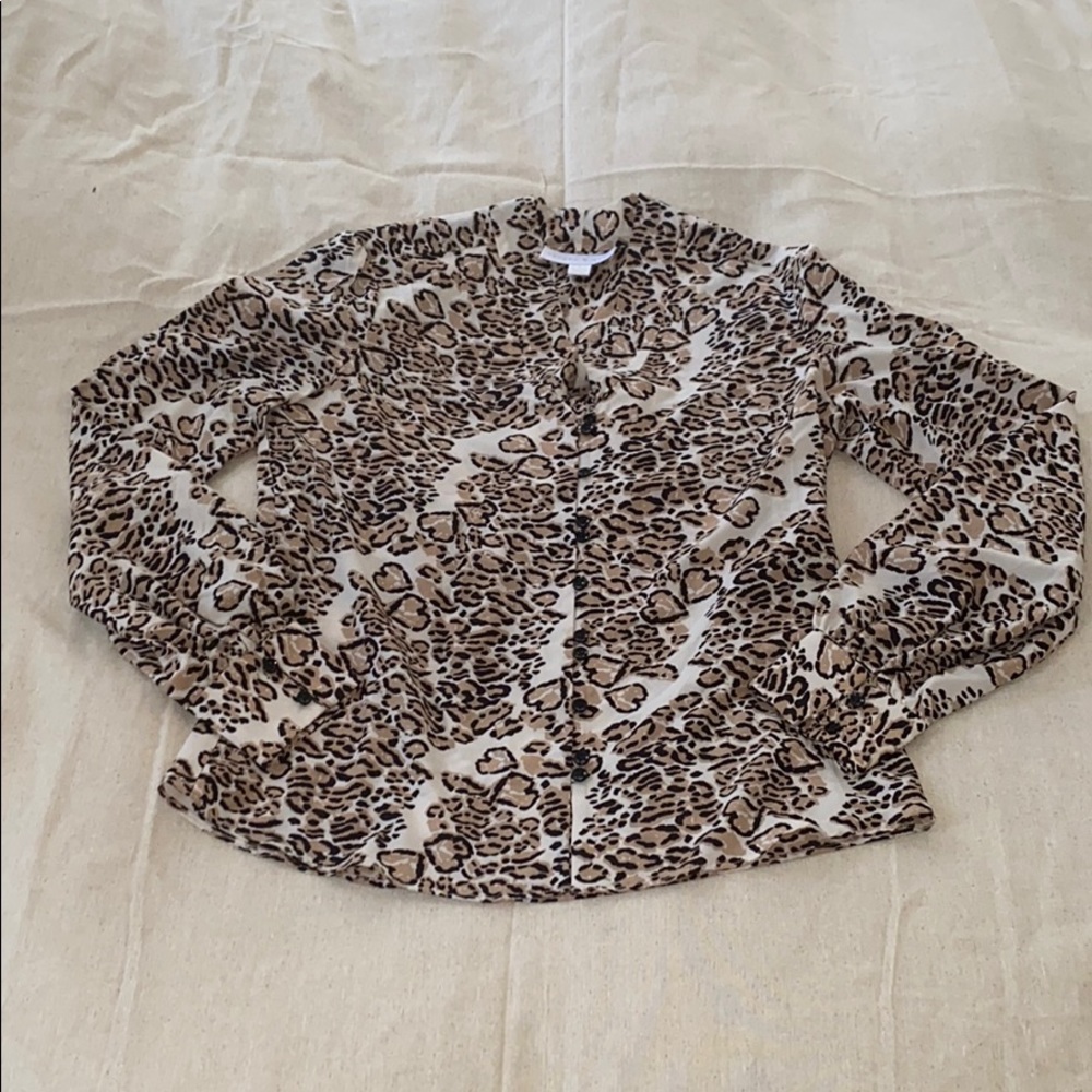Cooper & Ella Leopard Print Button Down Blouse